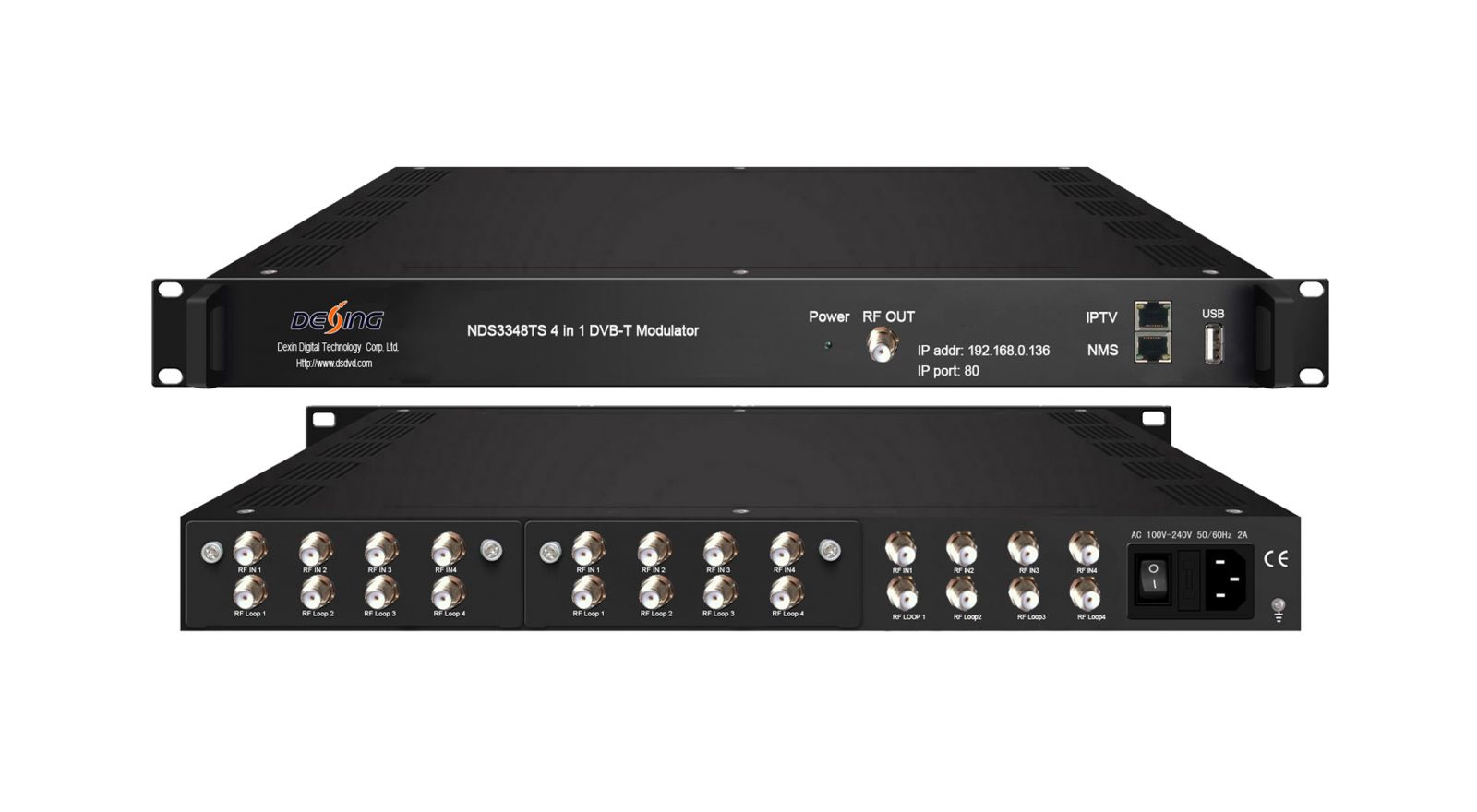 NDS3348TS(NDS3348CS) 4 in 1 DVB-T(DVB-C) Modulator